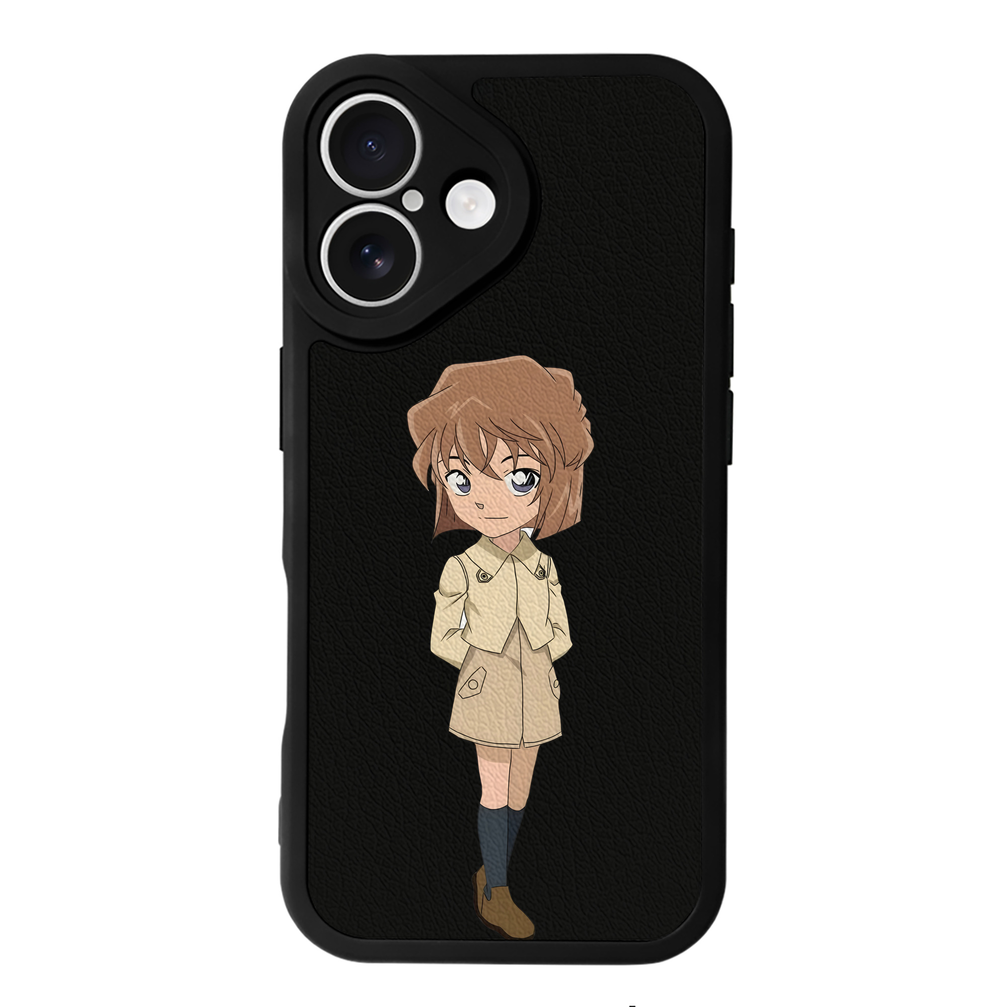 （画像用） 名探偵コナン 灰原 哀 はいばら あい Detective Conan Anita Hailey、Vi Graythorn Haibara Ai 【iPhone 16シリーズ対応】シリコンスマホケース（レザー調） 材質：シリコン